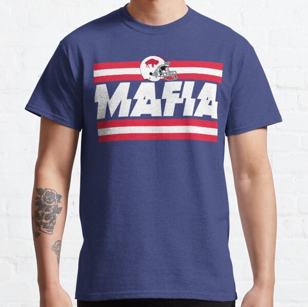 RED Bills Mafia Pattern Logo T-Shirt Adult Small