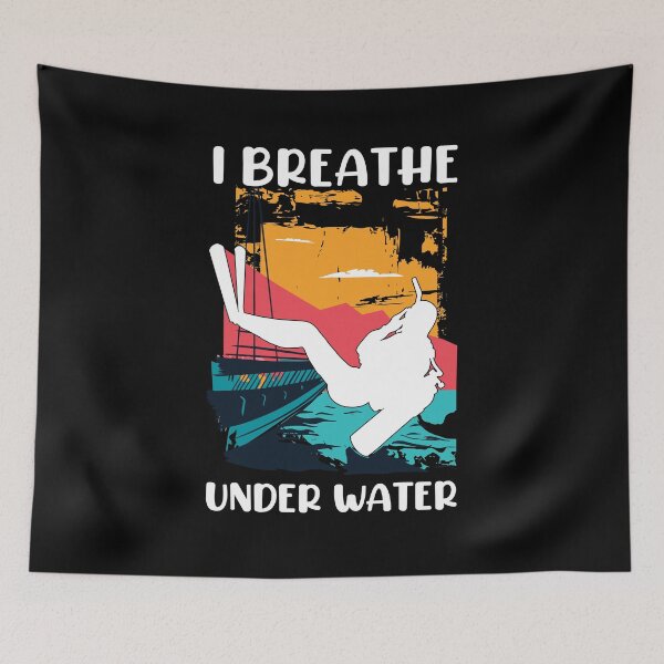 Item preview, I Breathe Under Water Scuba Diving Design Art Funny Diver Gift designed and sold by Anushka-art.