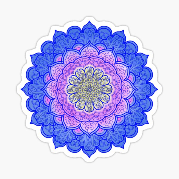 Item preview, Mandala Geometry Meditation T-Shirt blue pink black. designed and sold by Orawin Nantasen.