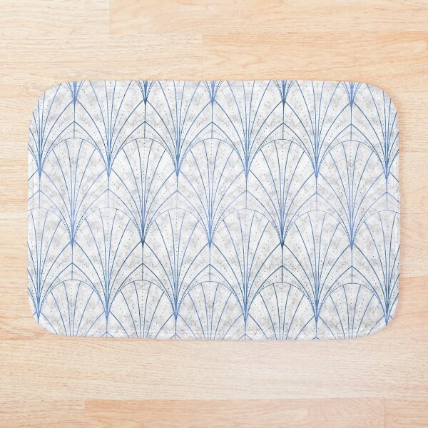 Item preview, Art Deco Waterfalls // Metallic Blue designed and sold by The Wellington Boot.