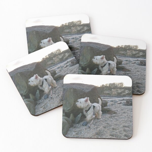 Item preview, West Highland Terrier on a beach designed and sold by CornishPano.