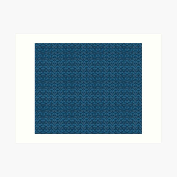 Navy Garter Stitch Art Print