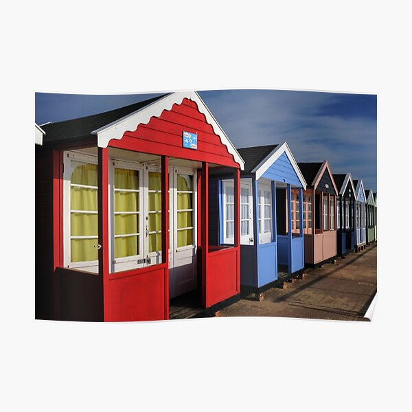 "Beach cabins on Southwold seafront" Poster for Sale by TerenceKerr