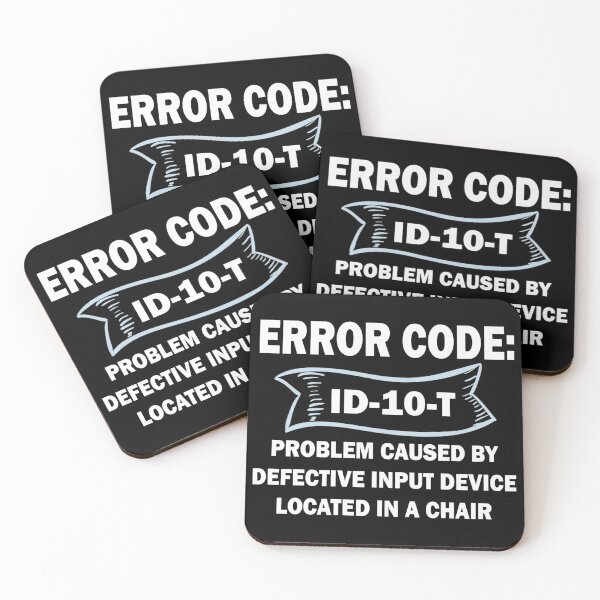 Item preview, Coders / Programmer Motto - Error Code ID-10-T designed and sold by clubtee.