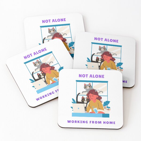 Item preview, Not Alone Working From Home designed and sold by HappyFunnyTees.