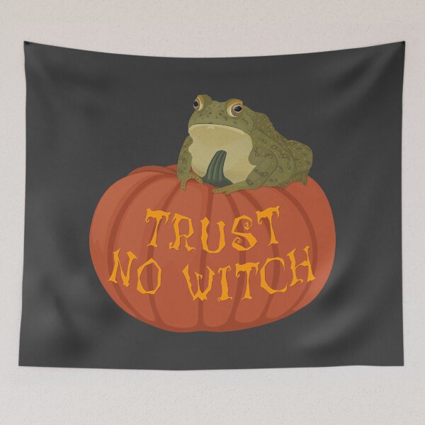 Item preview, Halloween trust no witch enchanted toad on a pumpkin designed and sold by Tefra.