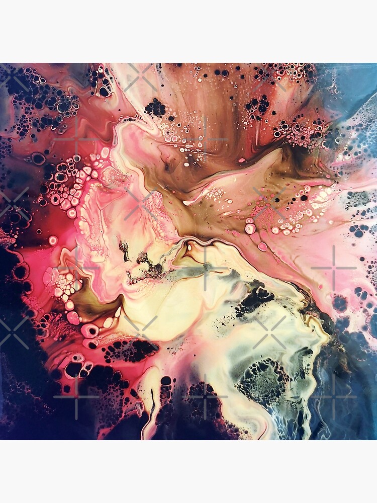 Splatter in Reds, Yellows and Blues -Acrylic Pour Galaxy by ThatMoodShop