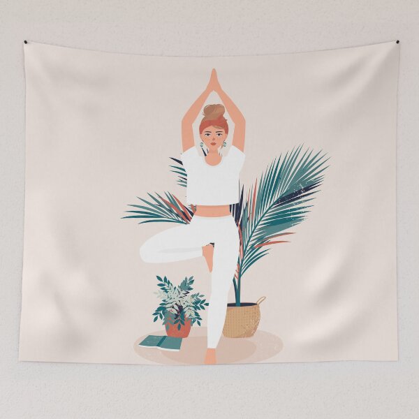 Item preview, Blond Girl Who Practices Yoga Tree Pose designed and sold by paradiskt.