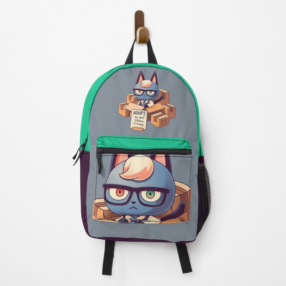 Raymond in Boxes // Cat Smug Villager, Animal Crossing, Kawaii Backpack