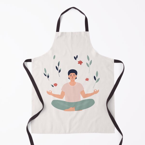 Item preview, Brunet Man Sitting Lotus Position With Leaves Flowers designed and sold by paradiskt.