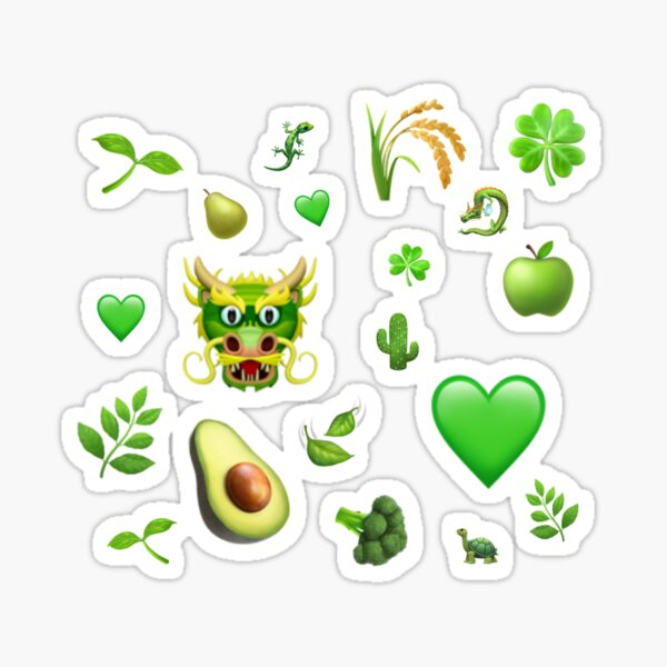 Green Aesthetic Emojis Sticker Pack 20pcs Sticker By Hubbydazzle Redbubble