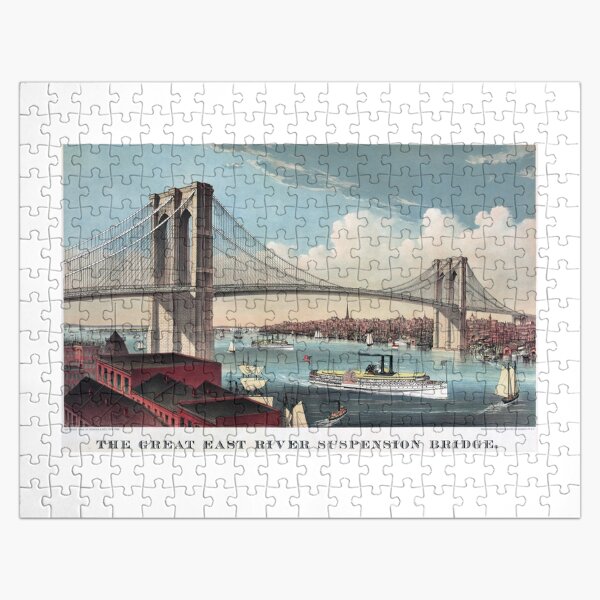 Brooklyn Bridge Art By Currier And Ives Jigsaw Puzzle