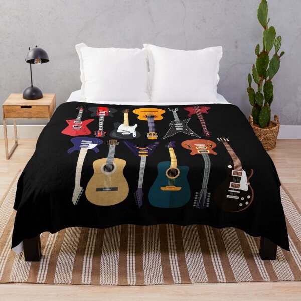 Musician Different Types Of Guitar Throw Blanket