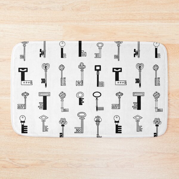 Item preview, Keys black and white pattern designed and sold by Cat Print.
