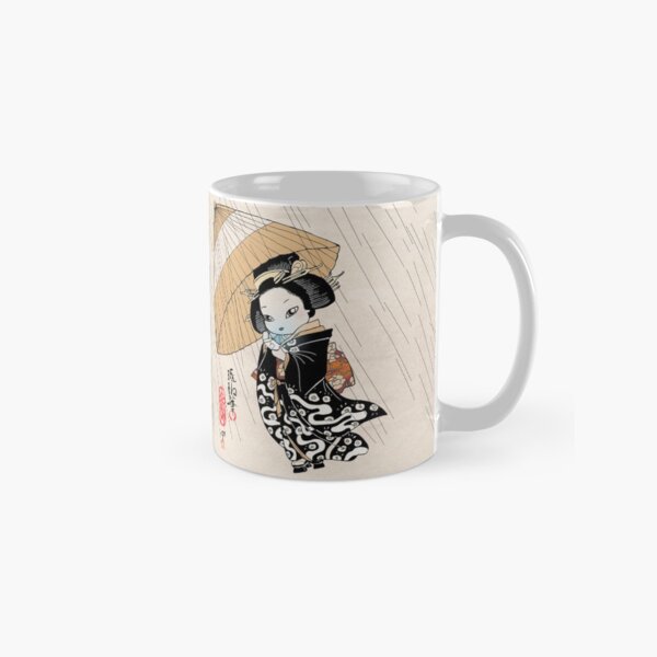 "La Poeta Tuitera" - Cute Japanese Geisha Ukiyo-e Taza clásica