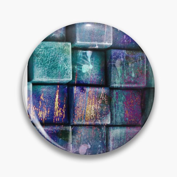 Item preview, Colorful Blue Cubes Pattern designed and sold by luchik-and-co.