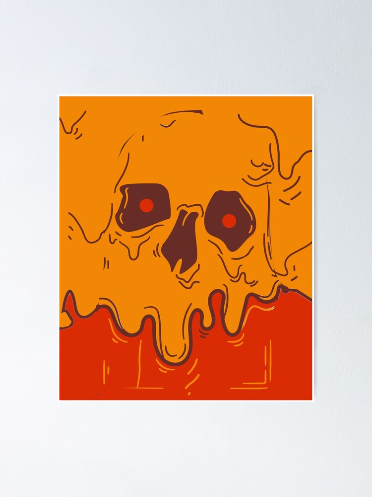 Melting Skull Poster For Sale By Rajpramanik Redbubble 