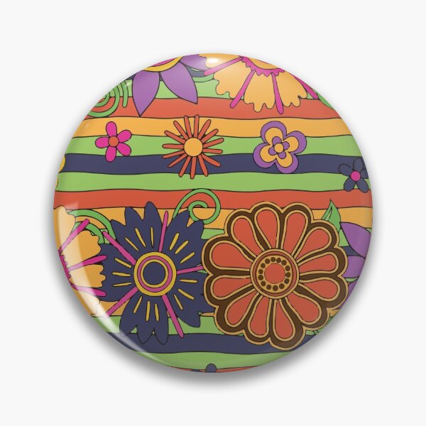 Item preview, FLOWERS AND STRIPES PSYCHEDELIC FLORALS designed and sold by bigerdan.