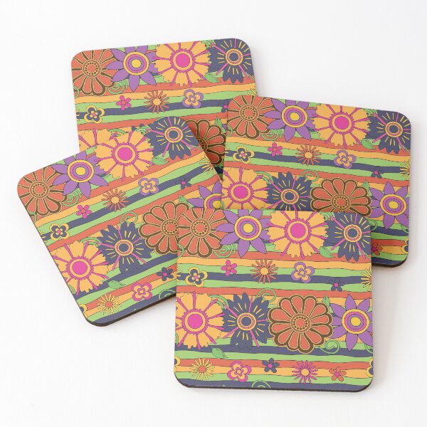 Item preview, FLOWERS AND STRIPES PSYCHEDELIC FLORALS designed and sold by bigerdan.