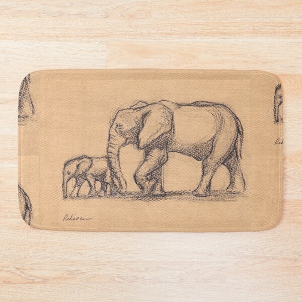Item preview, My Sweet Little Boy: Baby Elephant & Mama Pencil Sketch #15 designed and sold by Rebecca Rees.