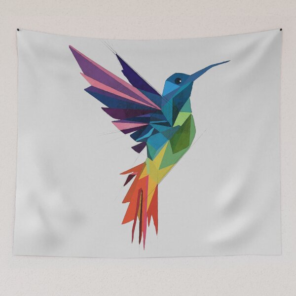 Item preview, Multicolor abstract  hummingbird designed and sold by Underdott.