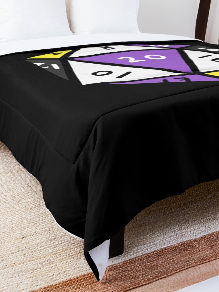 Alternate view of Nonbinary D20 Dice Nonbinary Pride Comforter