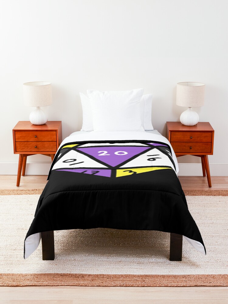 Alternate view of Nonbinary D20 Dice Nonbinary Pride Comforter