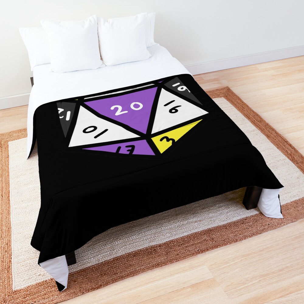 Nonbinary D20 Dice Nonbinary Pride Comforter