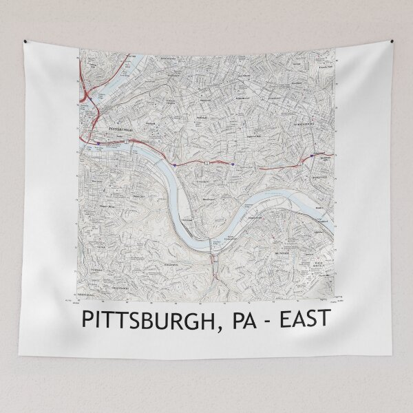 Item preview, Pittsburgh, PA - East Topographical Map Clean designed and sold by PGHPhotoCo.