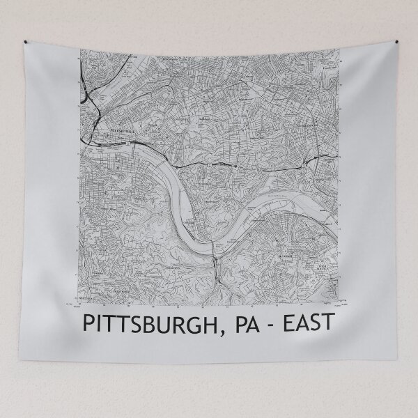 Item preview, Pittsburgh, PA - East Topographical Map Grey designed and sold by PGHPhotoCo.