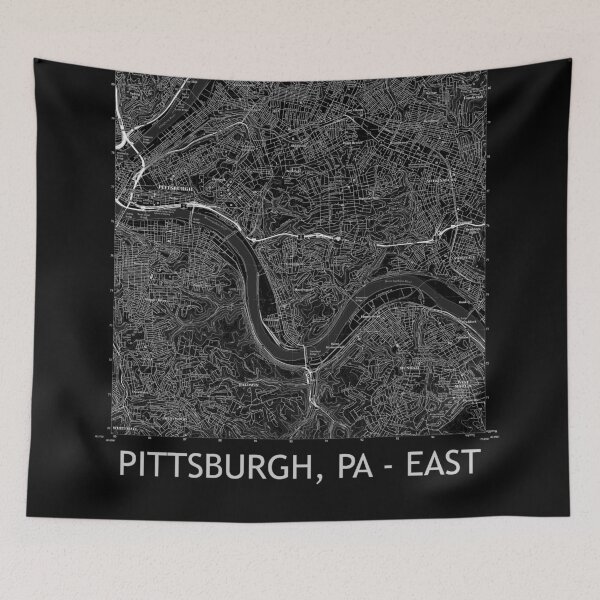 Item preview, Pittsburgh, PA - East Topographical Map Black designed and sold by PGHPhotoCo.