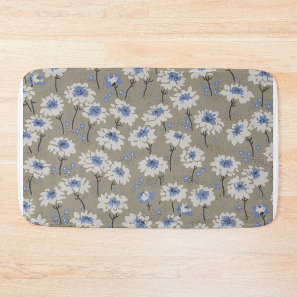 Item preview, Blue and white-flowered antique french restored and vectorized wallpaper designed and sold by paulgrand.