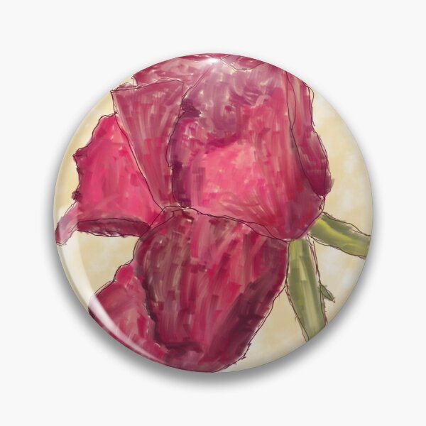 Aperçu de l'œuvre Rose Bourgogne foncé avec des tiges vertes créée et vendue par AineRaffertyArt.