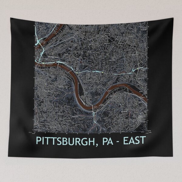 Item preview, Pittsburgh, PA - East Topographical Map Dark designed and sold by PGHPhotoCo.