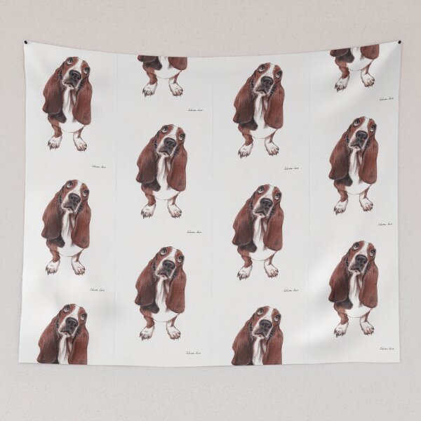 Artikelvorschau, Schöner Basset Hound, der nach einem für immer Haus sucht entworfen und verkauft von Rebecca Rees.
