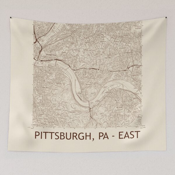 Item preview, Pittsburgh, PA - East Topographical Map Vintage designed and sold by PGHPhotoCo.