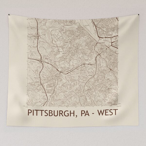 Item preview, Pittsburgh, PA - West Topographical Map Vintage designed and sold by PGHPhotoCo.