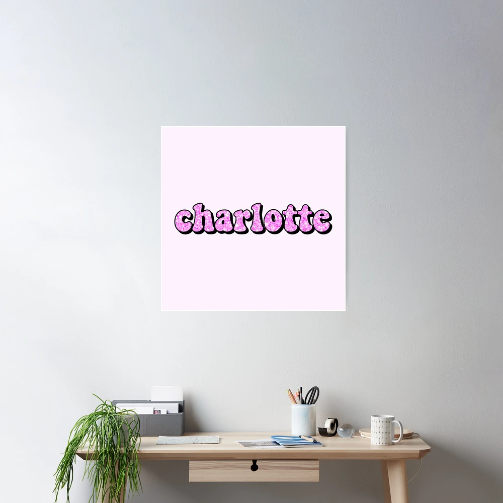 aesthetic hot pink glitter charlotte name