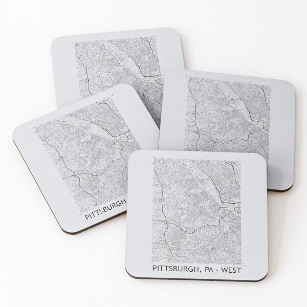 Item preview, Pittsburgh, PA - West Topographical Map Grey designed and sold by PGHPhotoCo.