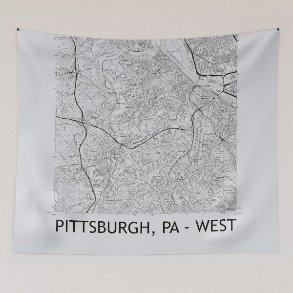 Item preview, Pittsburgh, PA - West Topographical Map Grey designed and sold by PGHPhotoCo.