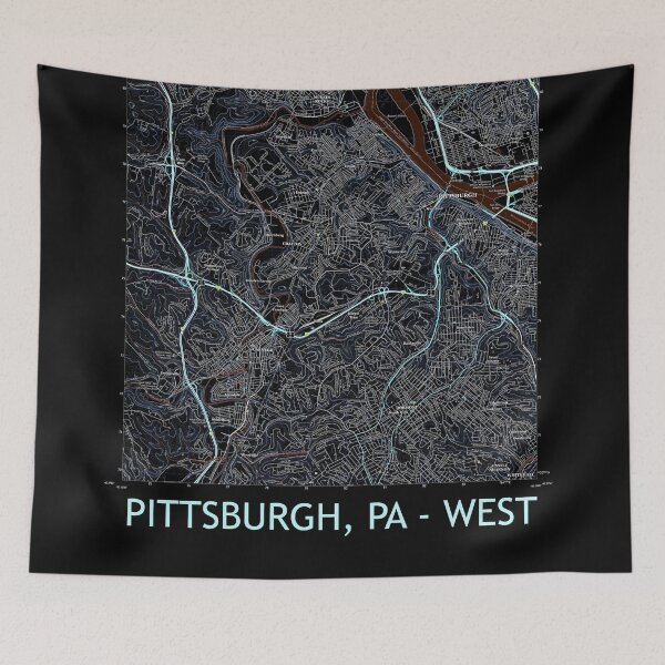 Item preview, Pittsburgh, PA - West Topographical Map Dark designed and sold by PGHPhotoCo.