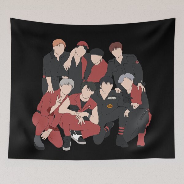 Item preview, Stray Kids members ot8 sticker & backpack designed and sold by Amy Hearts.