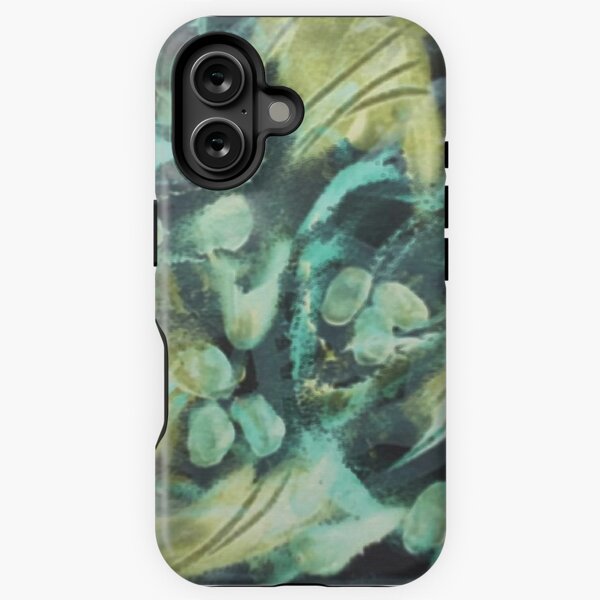 Grape Vine in Turquoise Yellow Green iPhone Tough Case