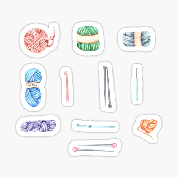 Item preview, Knitting & Crochet Addicts Stickers Pack designed and sold by Stitch & Thread Studio.