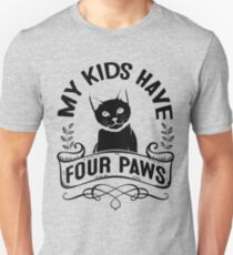 Schwarze Katzenliebhaber! Meine Kinder haben vier Pfoten Slim Fit T-Shirt