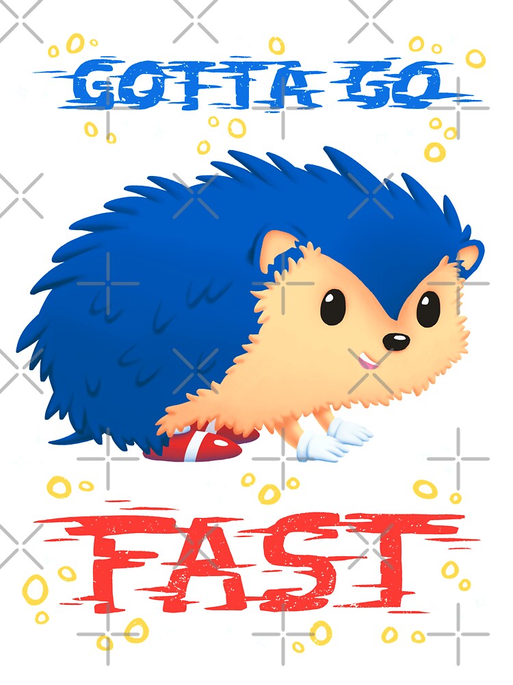 Thumbnail 2 of 2, Baby One-Piece, Gotta Go Fast // Cute Hedhehog, Retro Platformer Game, Meme designed and sold by Geekydog.