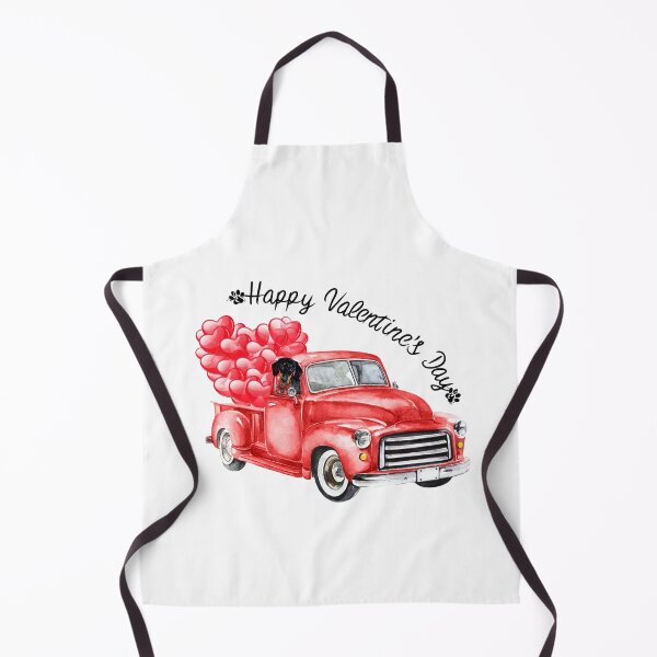 Cute Valentines Day Celebrating Dachshund Apron