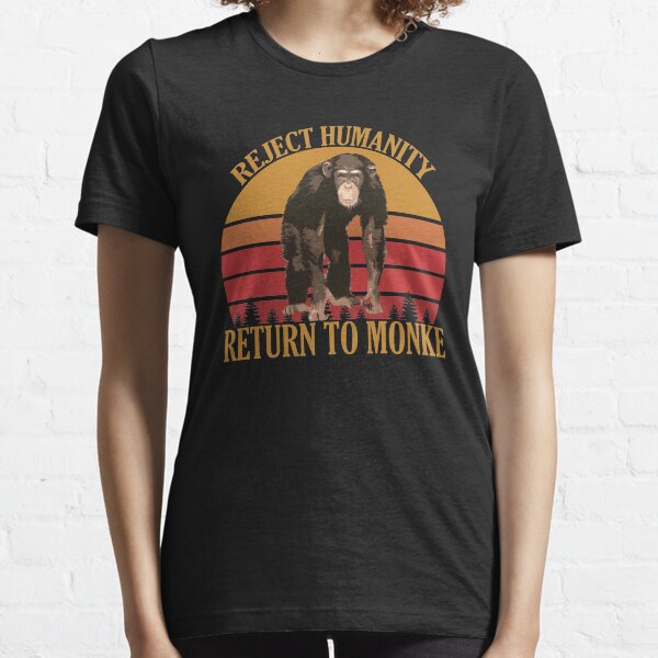 RECHAZAR LA HUMANIDAD, REGRESAR A MONKE VINTAGE Camiseta esencial