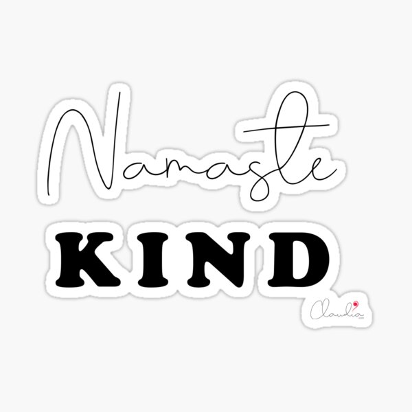 Namaste Happy Black N White Design Print Sticker By Claudiaflores Redbubble