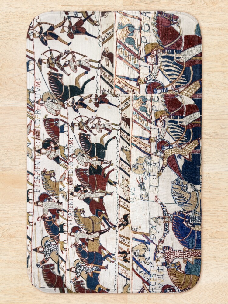 Thumbnail 5 of 6, Bath Mat, THE BAYEUX TAPESTRY NORMAN KNIGHTS AND ARCHERS Detail designed and sold by BulganLumini.